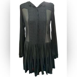 Isabel Marant Étoile Sheer Embroidered Black Mini Dress size 34/Small